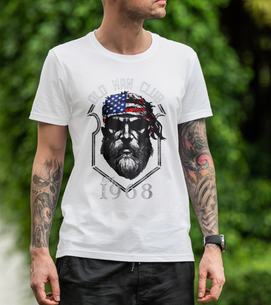 Old Man Club Est. 1968 Patriotic Bandana T-Shirt