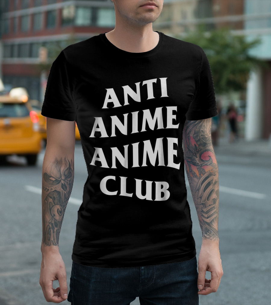 Anti Anime Anime Club Urban Style Wavy Anime T-Shirt
