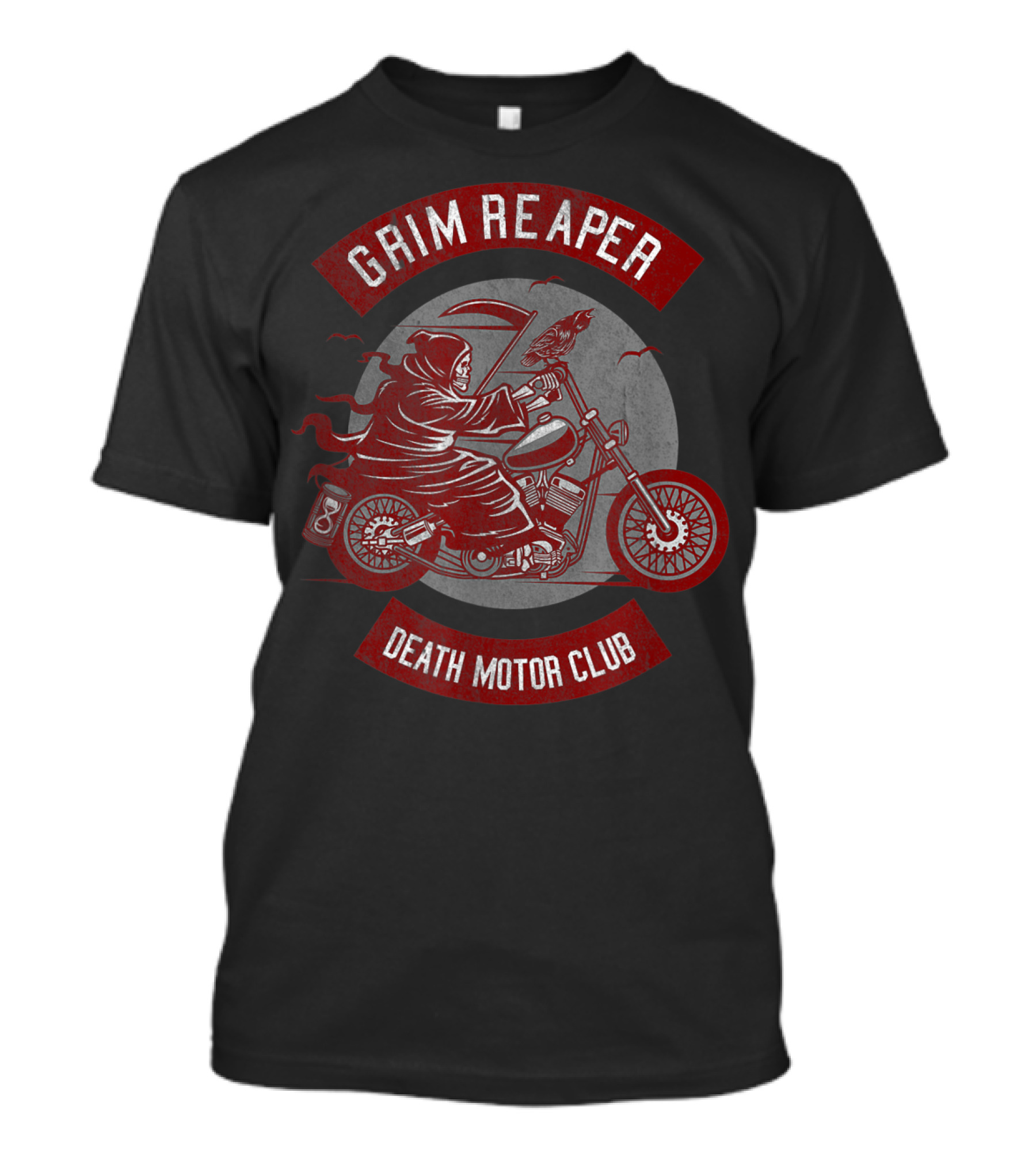 Grim Reaper Death Motor Club Retro Motorcycle Rider T-Shirt
