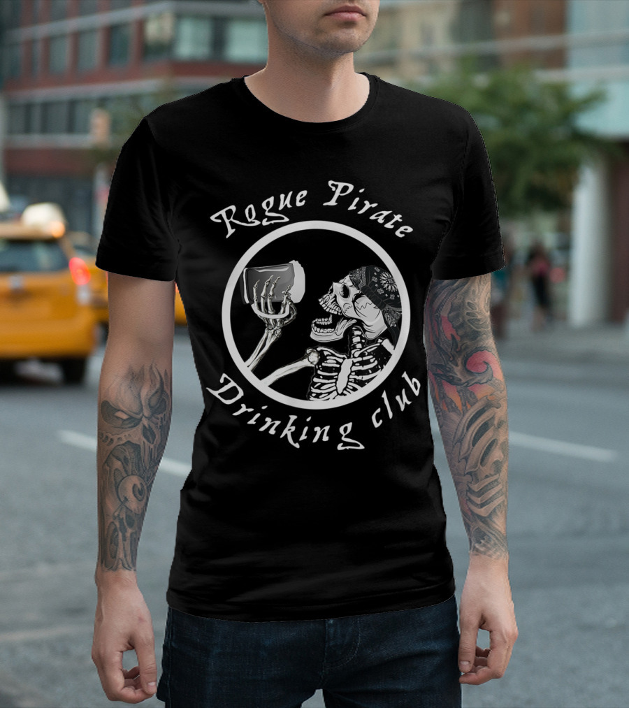 Rogue Pirate Drinking Club Skeleton Craft Beer Lovers T-Shirt