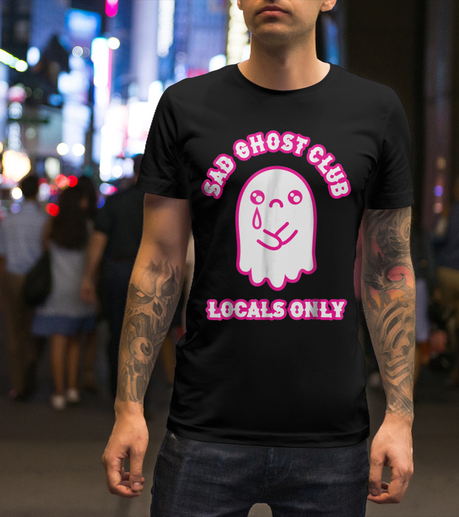Sad Ghost Club Locals Only Crying Ghost T-Shirt