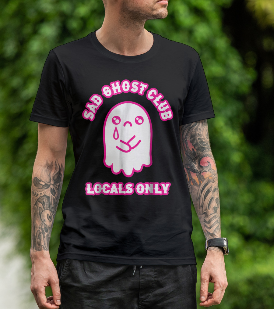 Sad Ghost Club Locals Only Crying Ghost T-Shirt