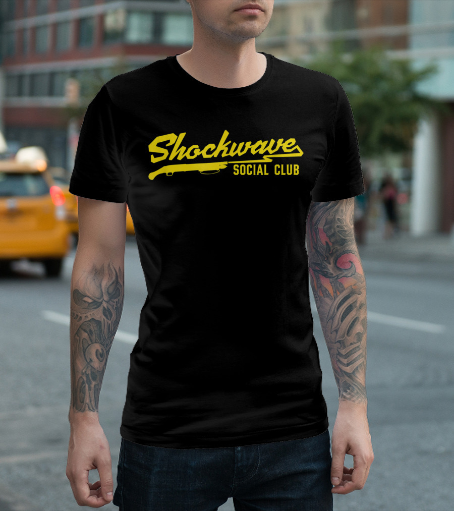 Shockwave Social Club Bolt Yellow Gun T-Shirt