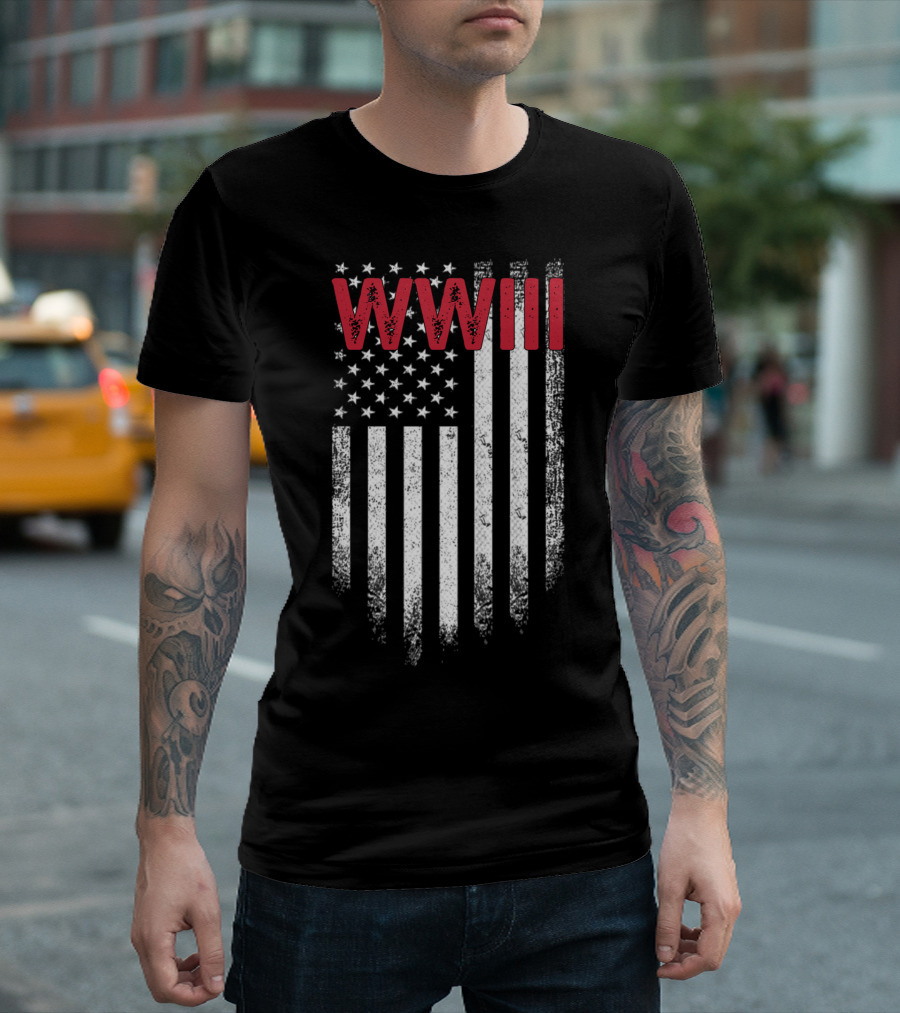 WWIII Trump Vintage USA Flag World War 3 T-Shirt