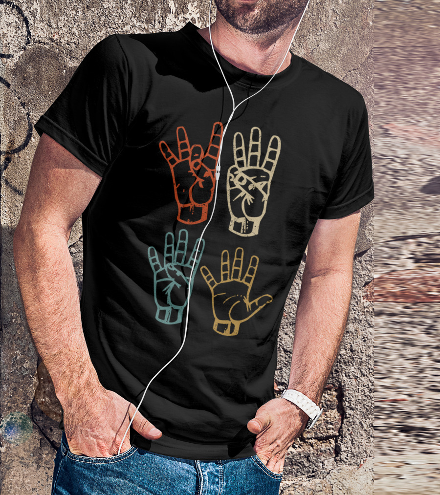86 45 Vintage Style ASL Anti Trump Deaf T-Shirt