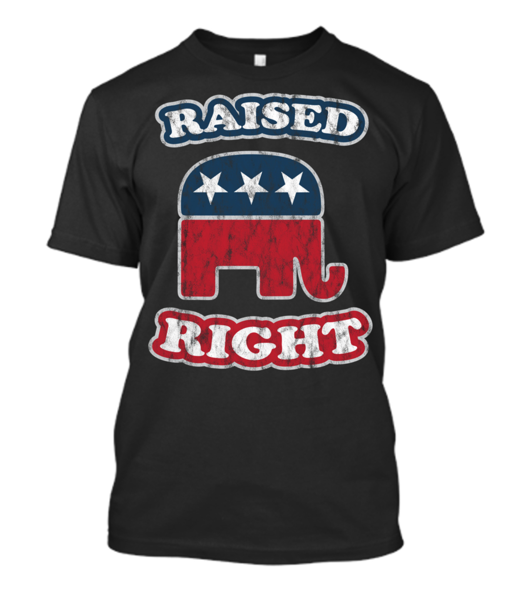 Raised Right Conservative Republican Elephant Trump T-Shirt