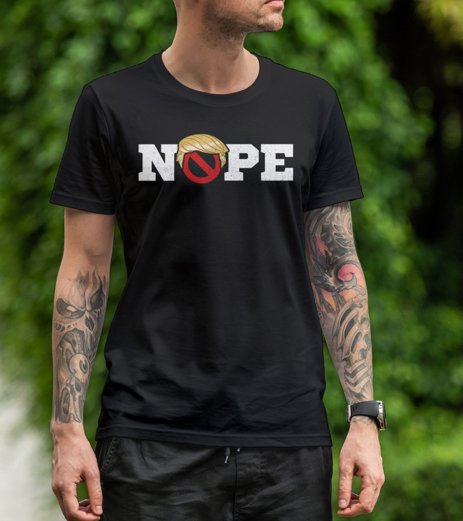 Nope Anti Trump Mens Vintage Fun Donald Trump Hair T-Shirt