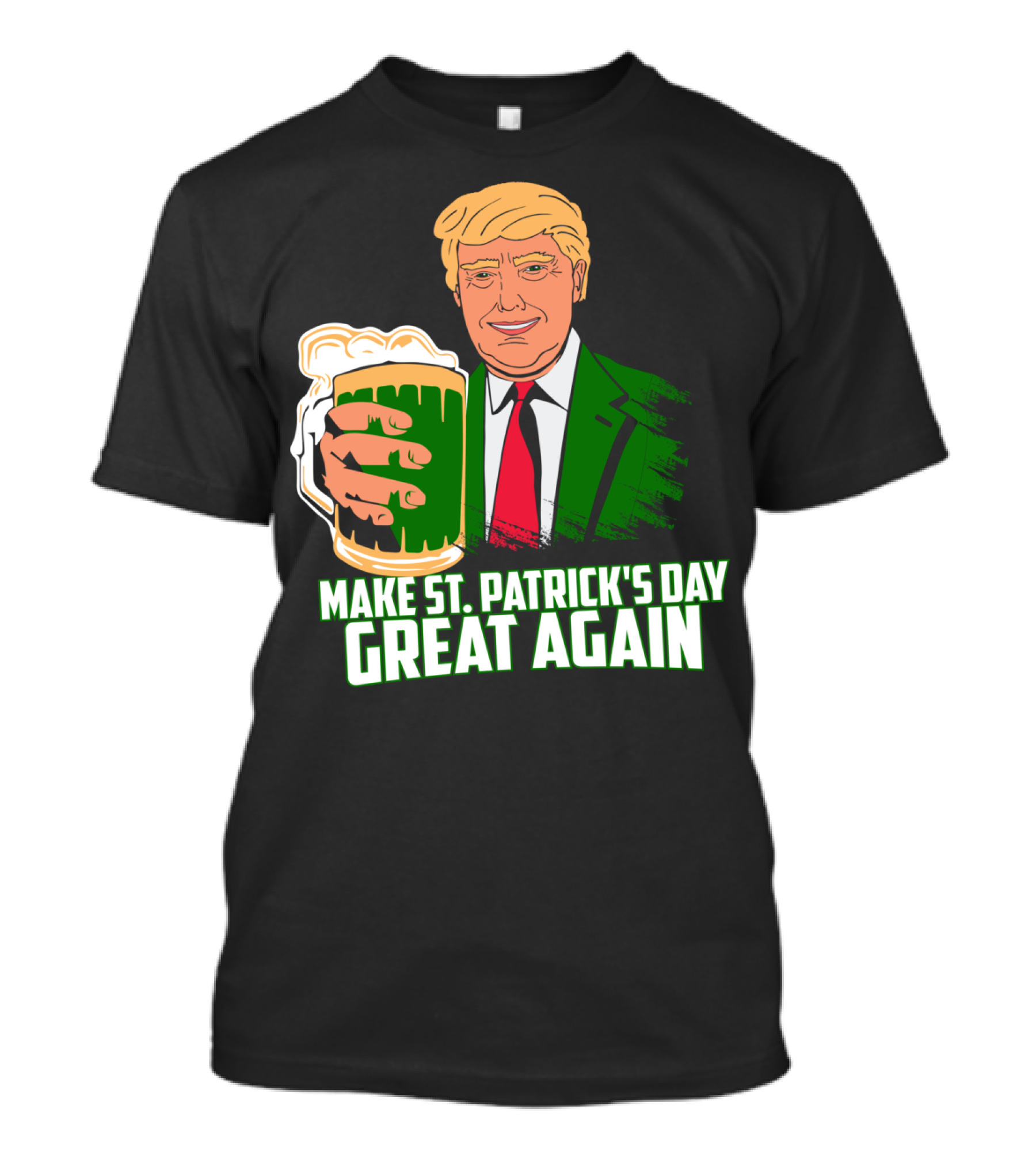 Funny Irish Trump Make St Patrick's Day Great Again T-Shirt