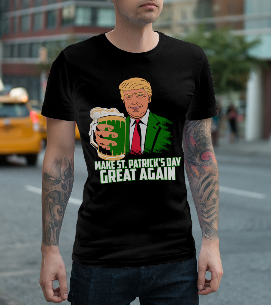 Funny Irish Trump Make St Patrick's Day Great Again T-Shirt