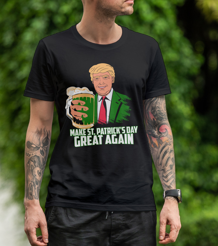 Funny Irish Trump Make St Patrick's Day Great Again T-Shirt