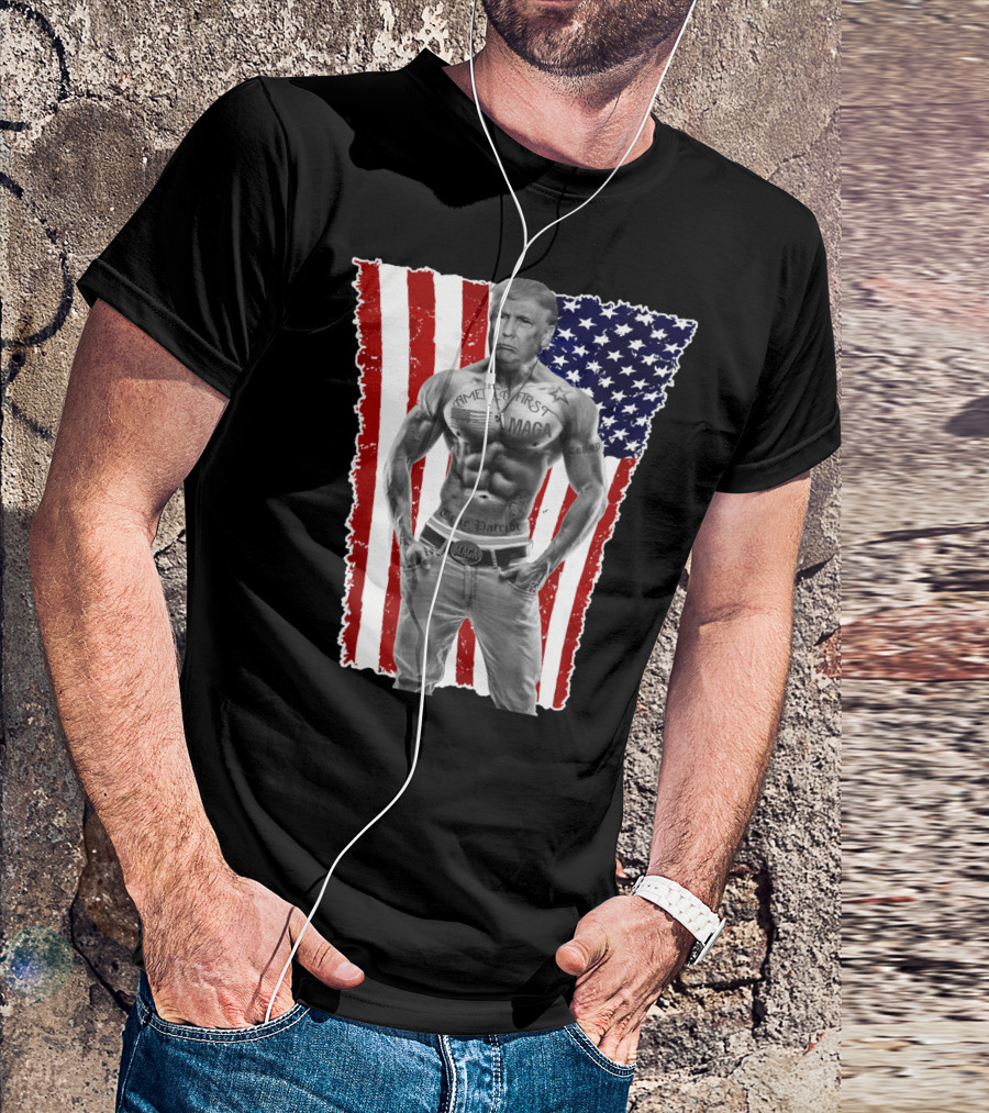 Gangster Pro Donald Trump Tattoo America First MAGA Republican T-Shirt