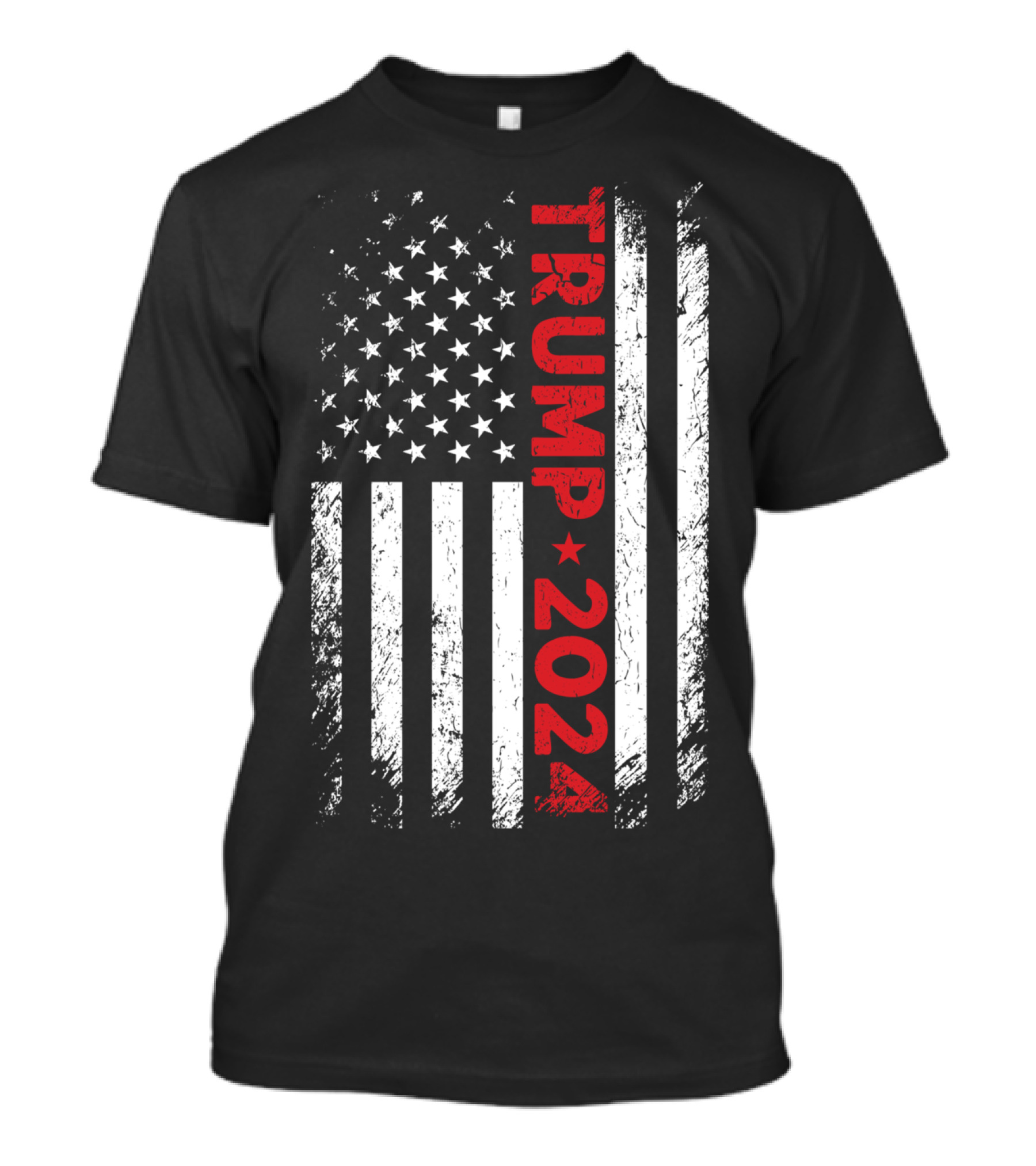 TRUMP 2024 Distressed American Flag T-Shirt