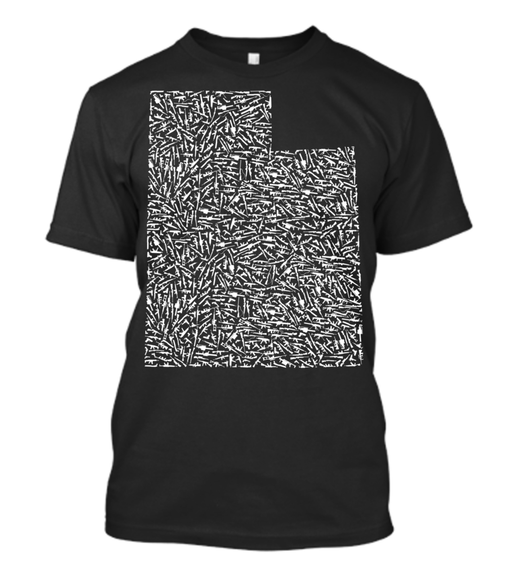 Utah State Outline With Gun Pattern America Distressed Trump T-Shirt
