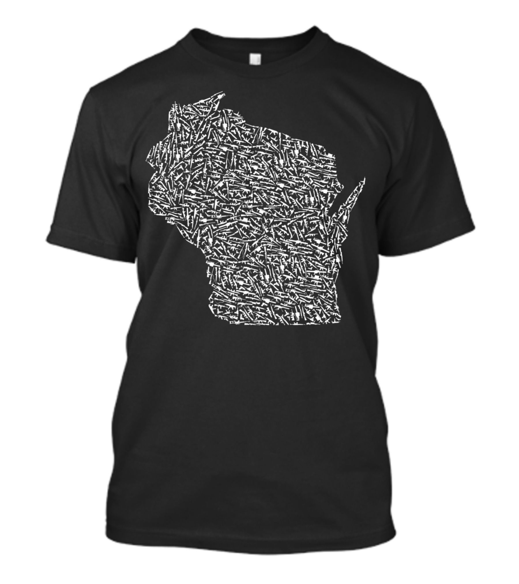 Wisconsin Bullet Map Distressed America Trump Gun T-Shirt