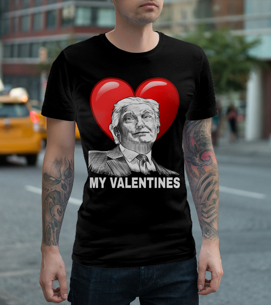 Trump My Valentines President Heart Sketch T-Shirt
