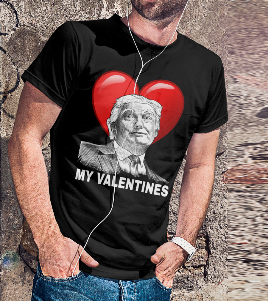 Trump My Valentines President Heart Sketch T-Shirt