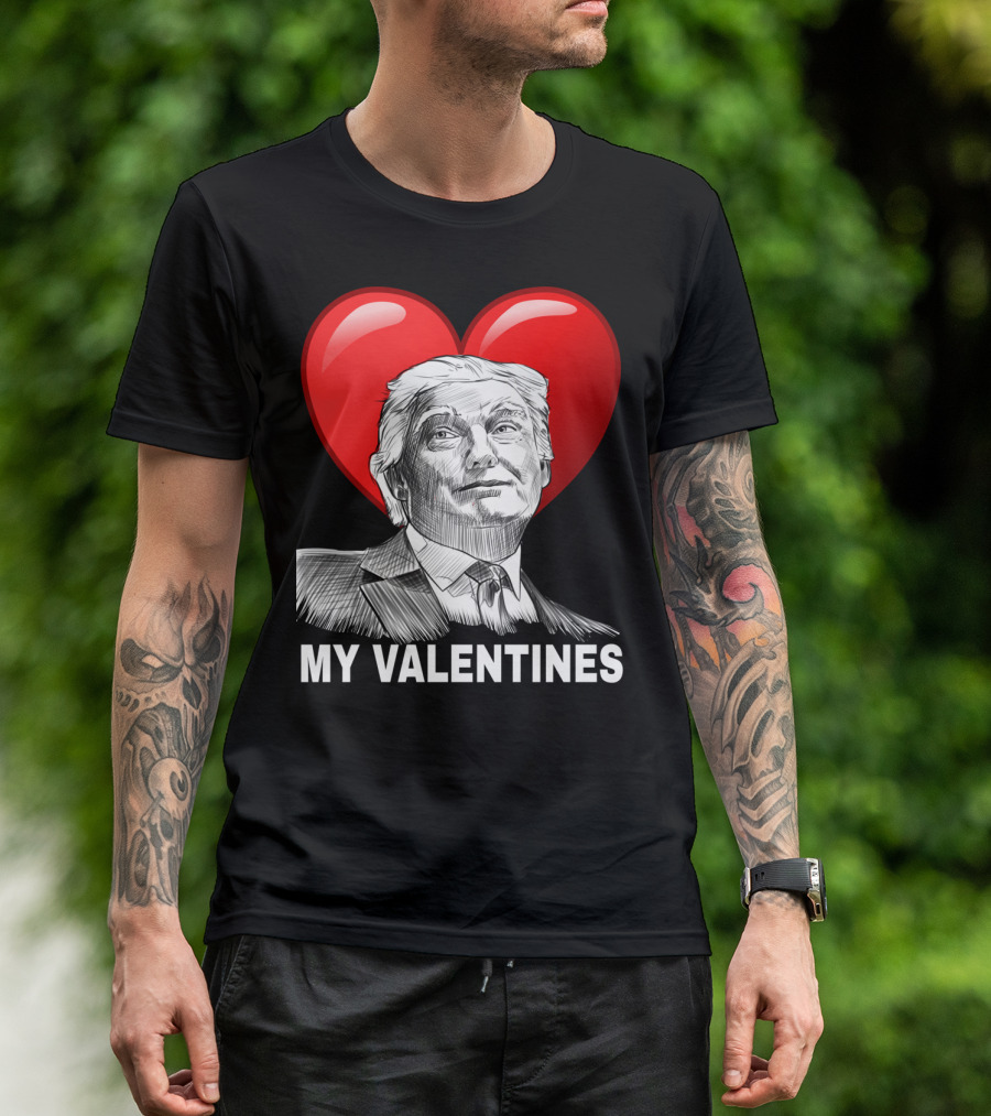 Trump My Valentines President Heart Sketch T-Shirt