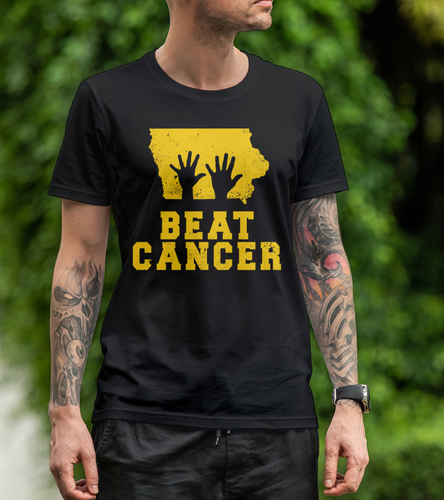 Beat Cancer Hands In Iowa Shape Pediatric Hospital Support T-Shirt