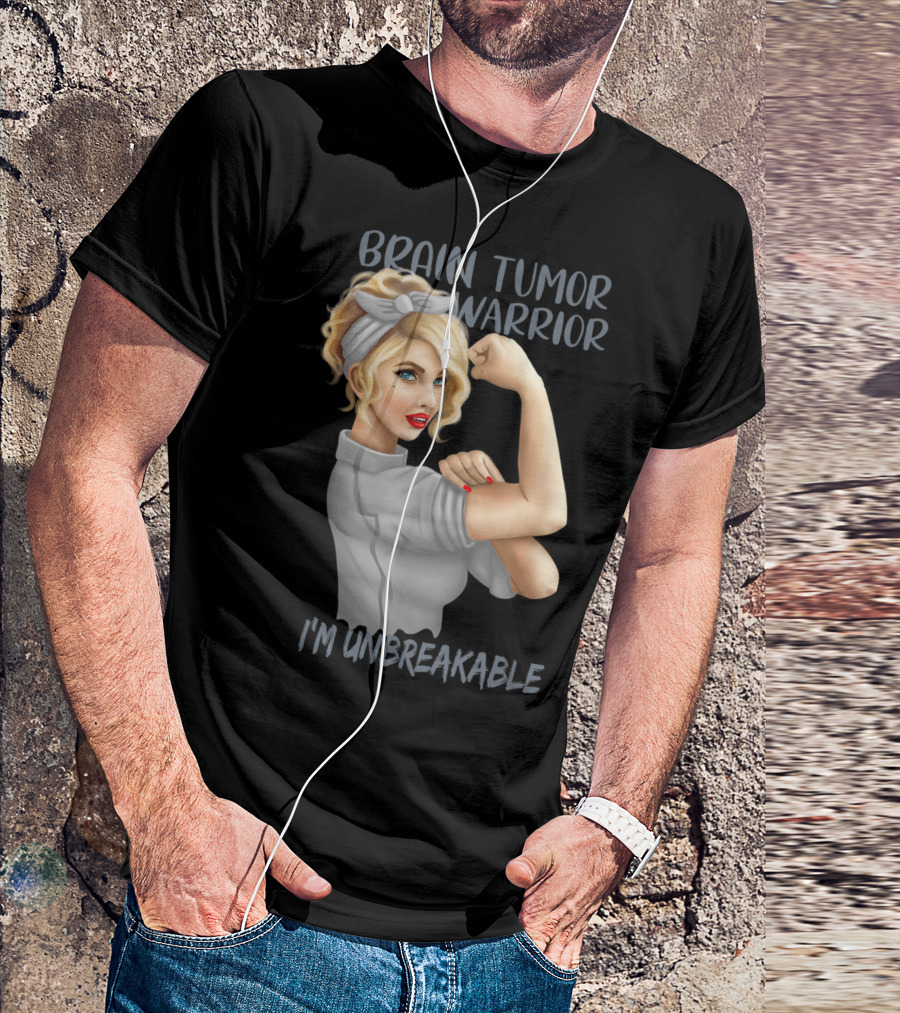 Brain Tumor Warrior I'm Unbreakable T-Shirt
