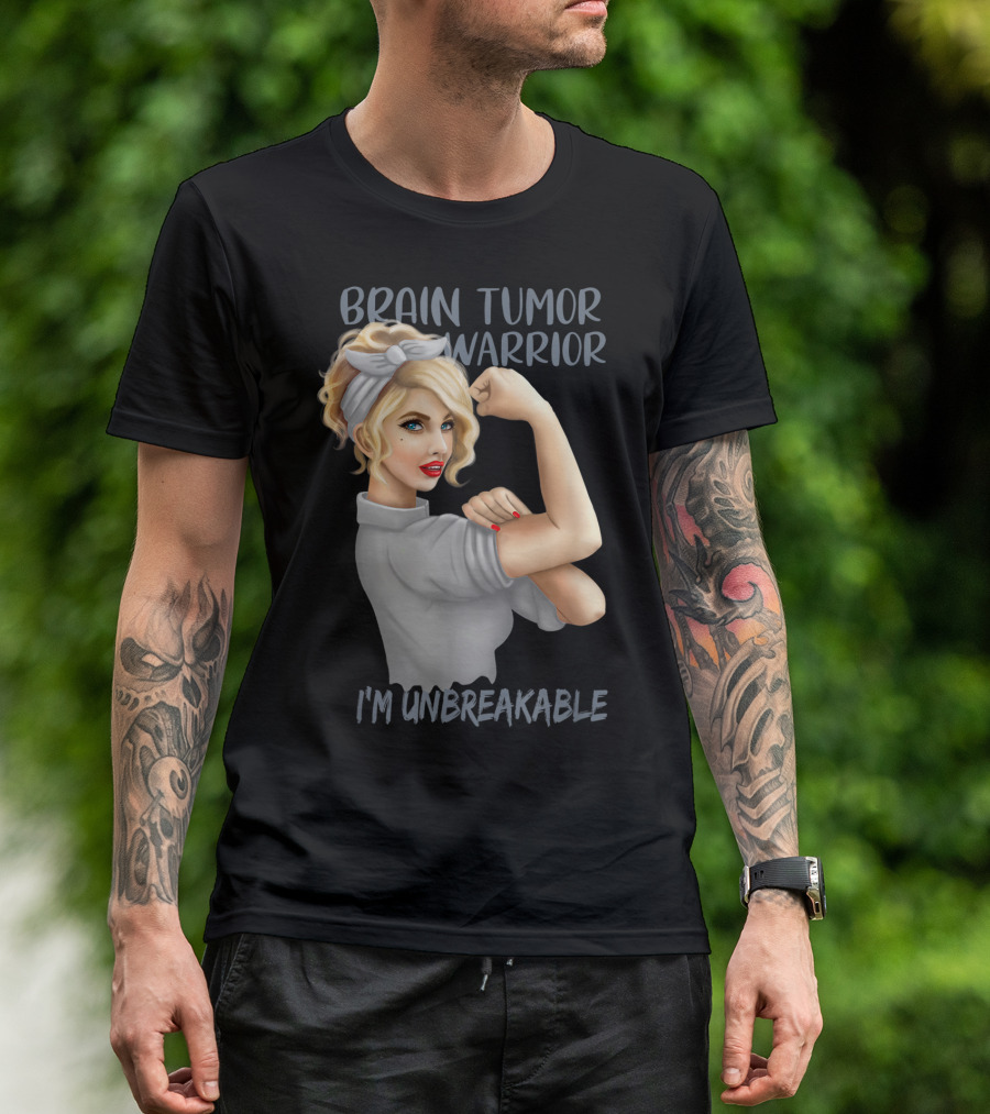 Brain Tumor Warrior I'm Unbreakable T-Shirt