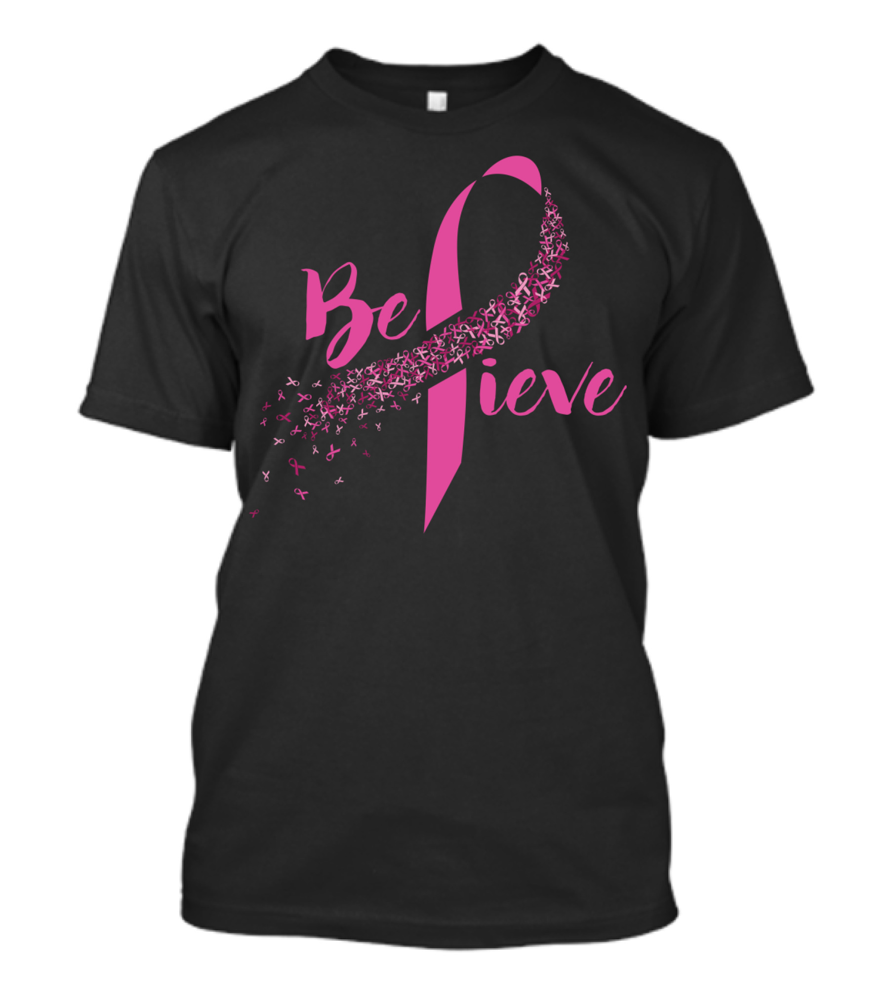 Pink Ribbon Breast Cancer Awareness Believe T-Shirt