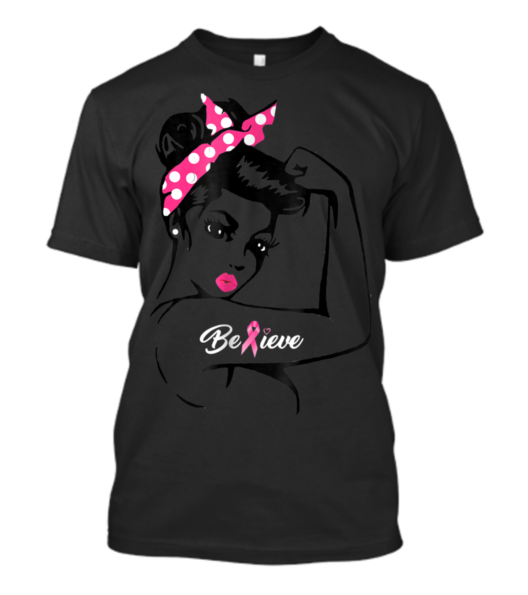 Believe Breast Cancer Warrior Awareness Support T-Shirt
