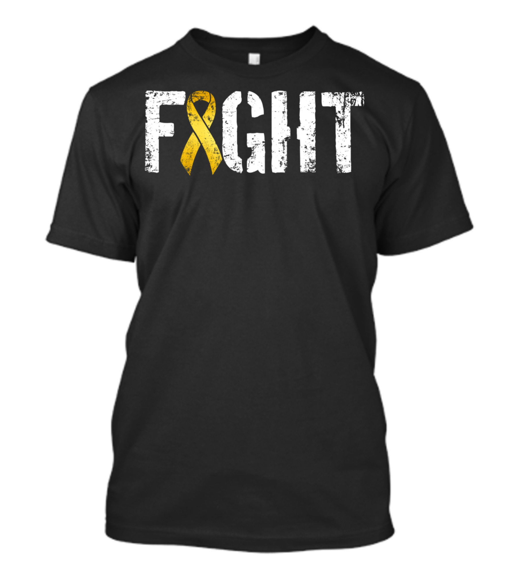 Fight Gold Ribbon Childhood Cancer Awareness Military T-Shirt