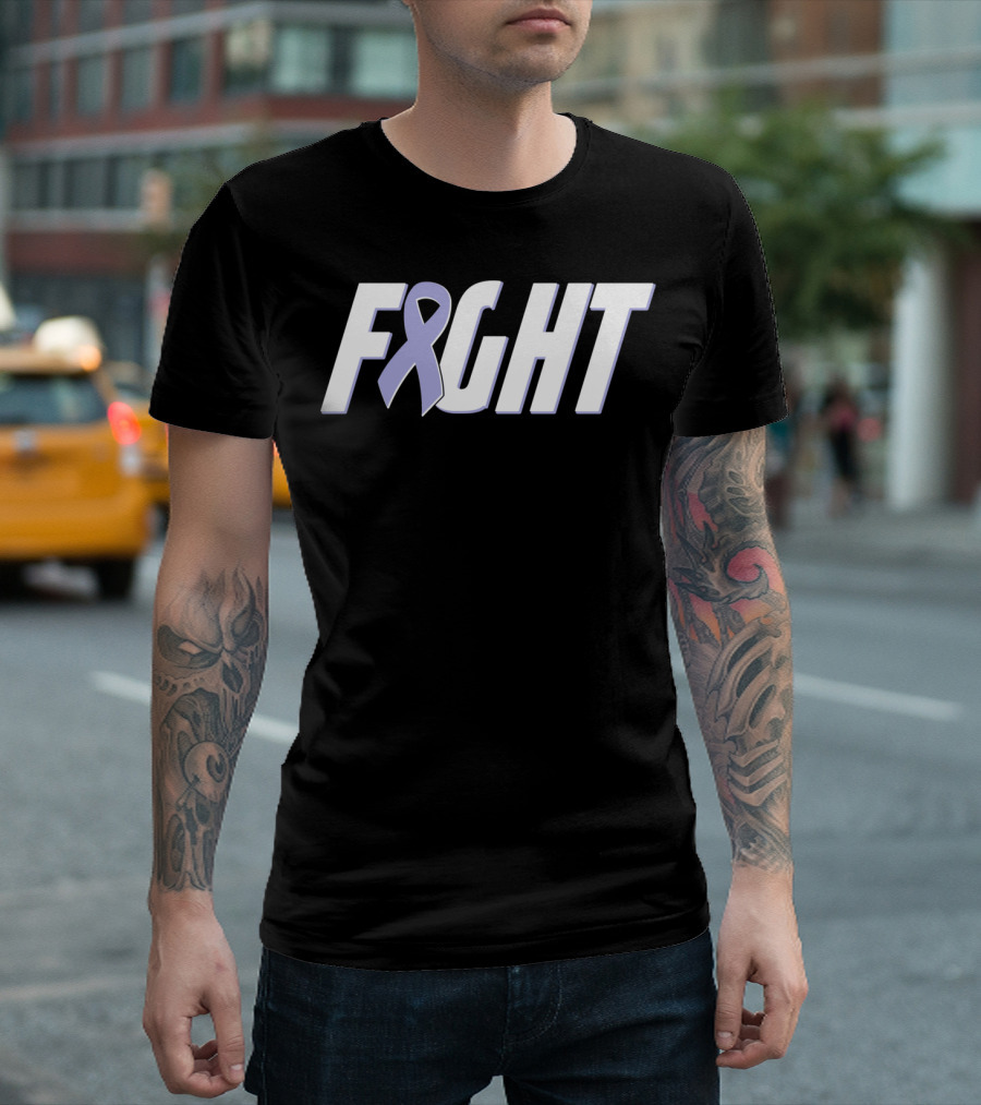 Fight Stomach Cancer Periwinkle Awareness Ribbon Motivation T-Shirt