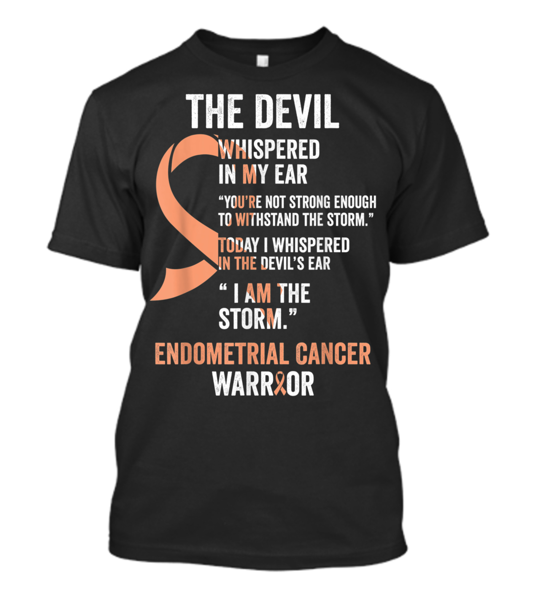 The Devil Whispered Endometrial Cancer Warrior I Am The Storm T-Shirt