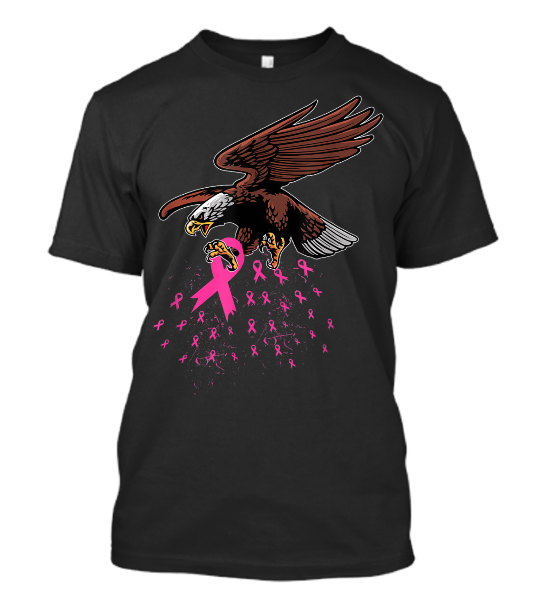 USA Eagle With Pink Ribbon Breast Cancer Awareness T-Shirt