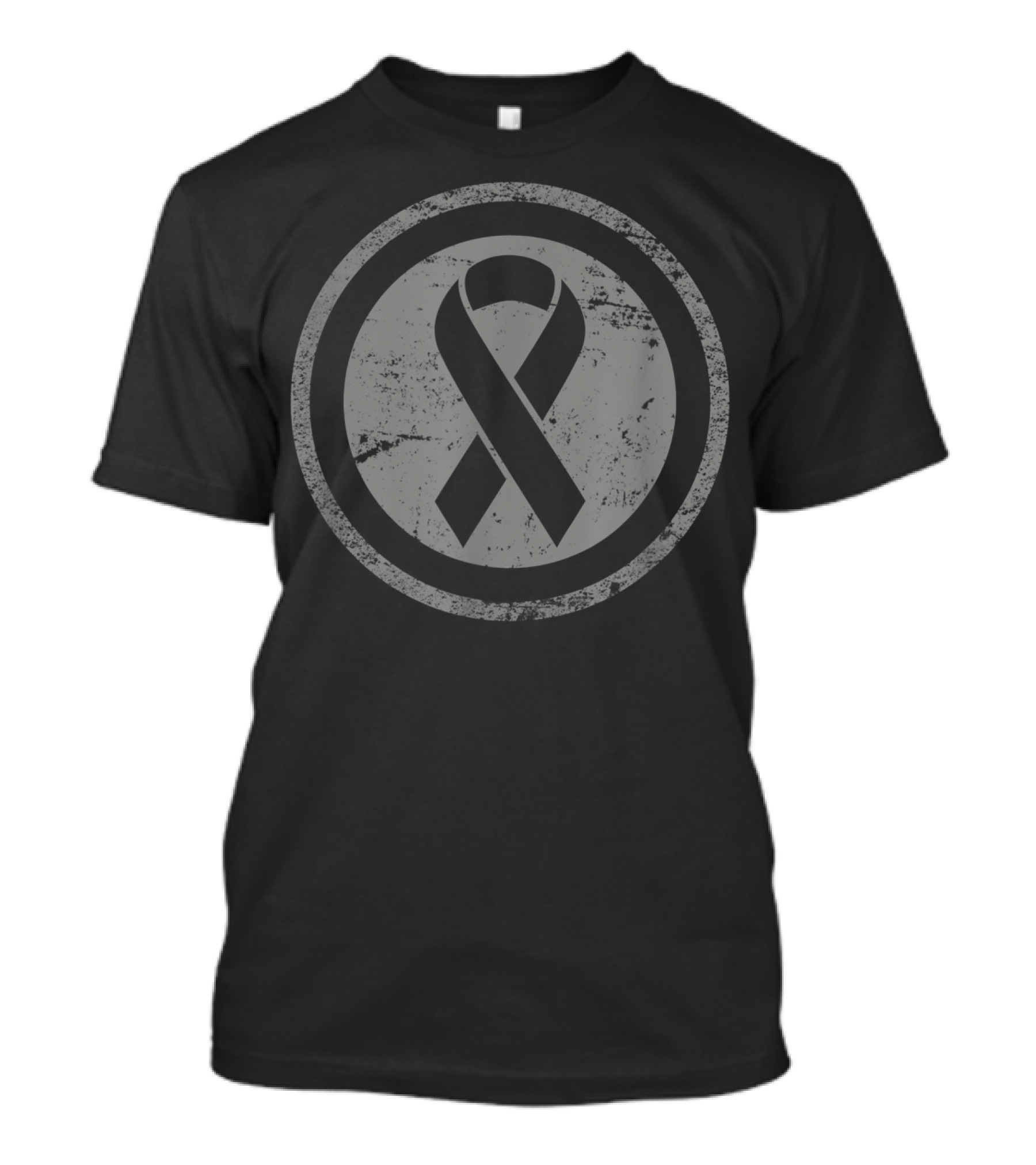 Vintage Distressed Circle Ribbon Pancreatic Cancer Awareness T-Shirt