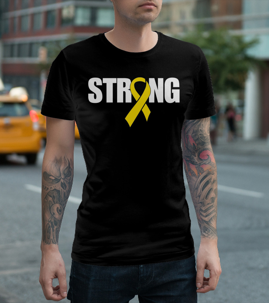 Strong Yellow Ribbon Sarcoma Cancer Awareness T-Shirt