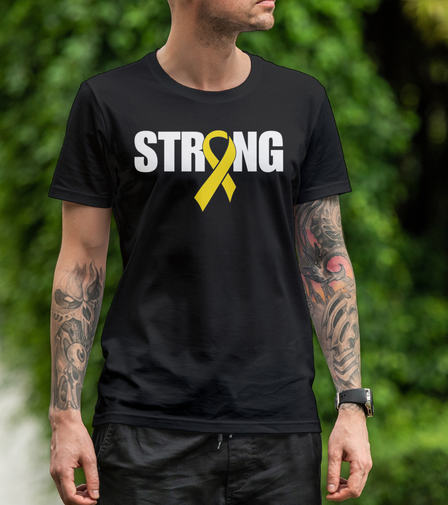Strong Yellow Ribbon Sarcoma Cancer Awareness T-Shirt