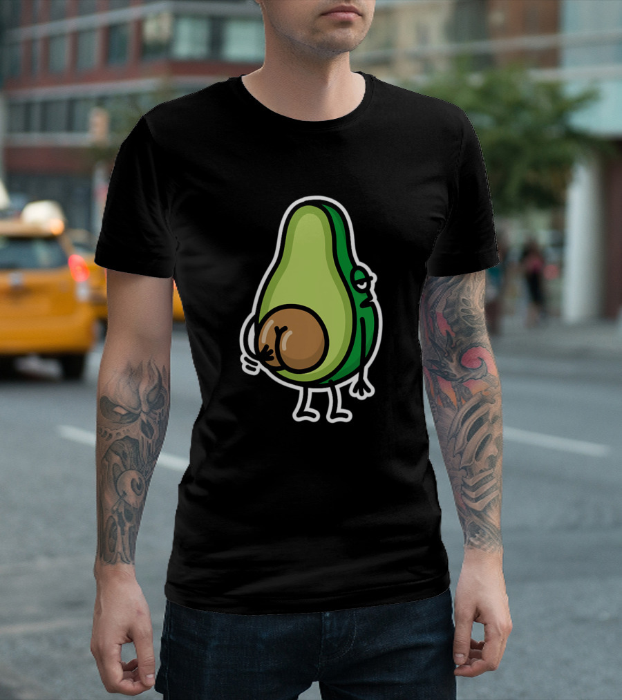 Funny Avocado Seed Fat Vegan Big Butt T-Shirt