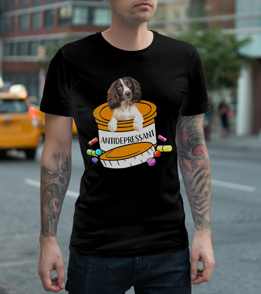 English Springer Spaniel Antidepressant Capsule Container T-Shirt