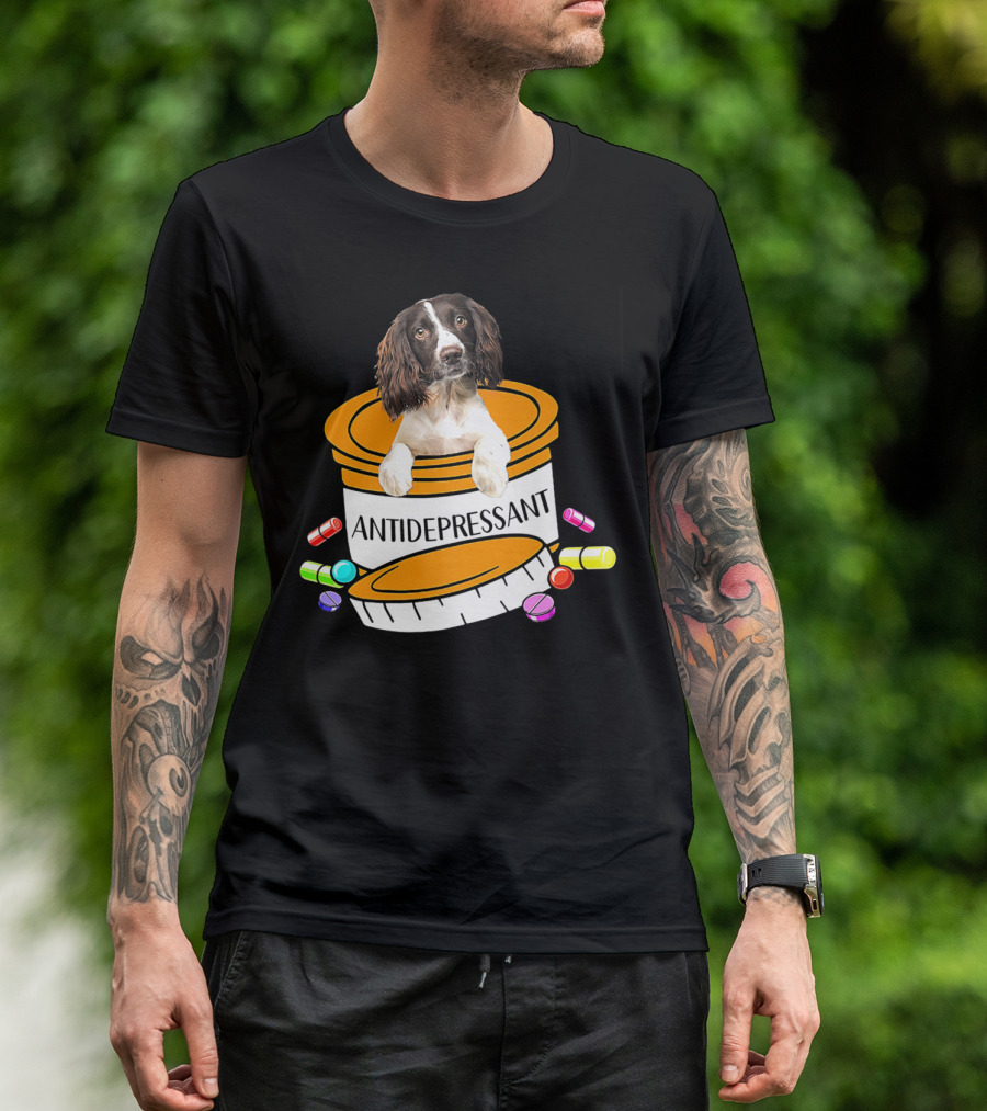 English Springer Spaniel Antidepressant Capsule Container T-Shirt