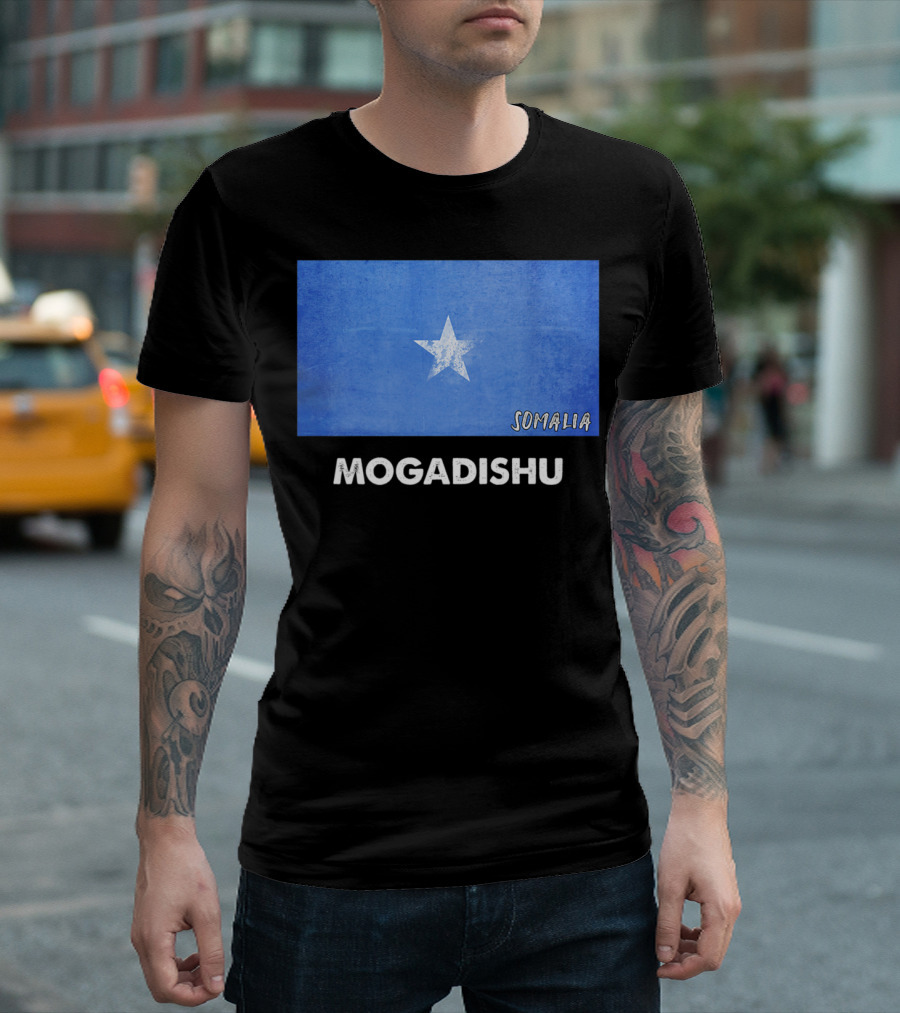 Mogadishu Somalia Blue Flag White Star T-Shirt
