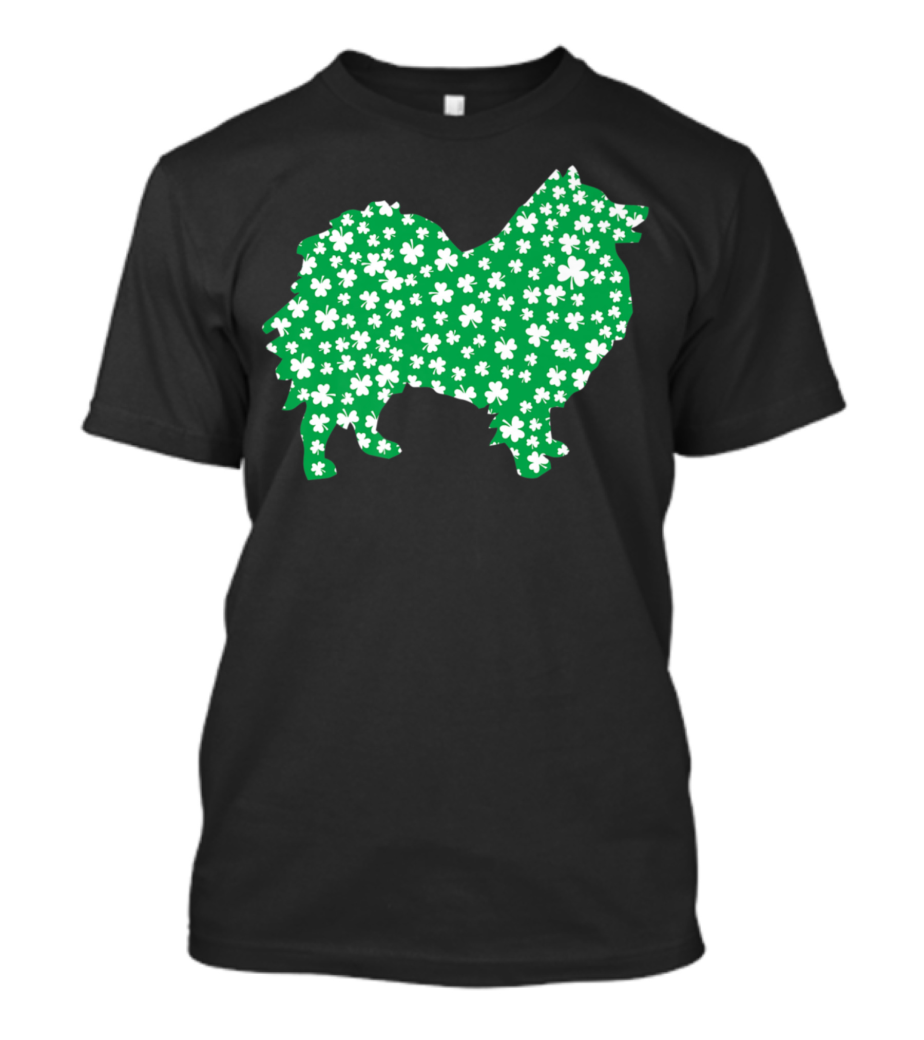 Keeshond Clover Pattern St Patrick's Day Pet Lovers T-Shirt