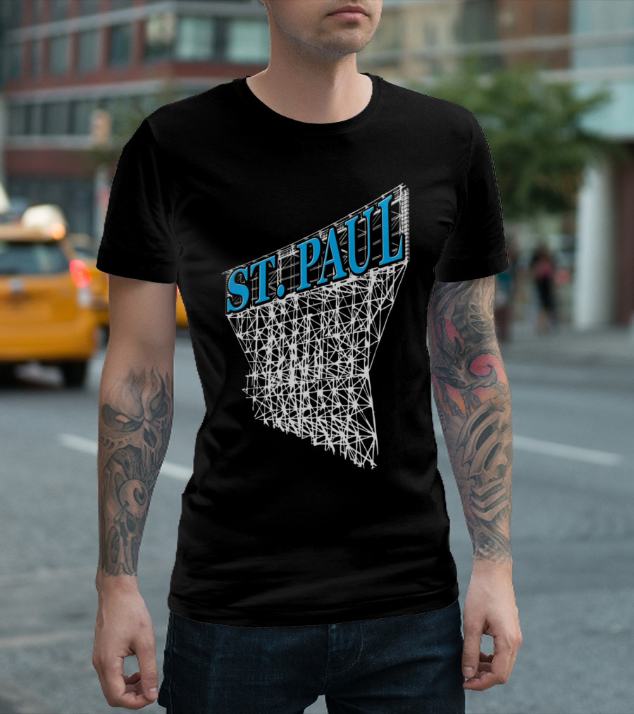 St Paul Minnesota Industrial Typographic Blue White Structure T-Shirt