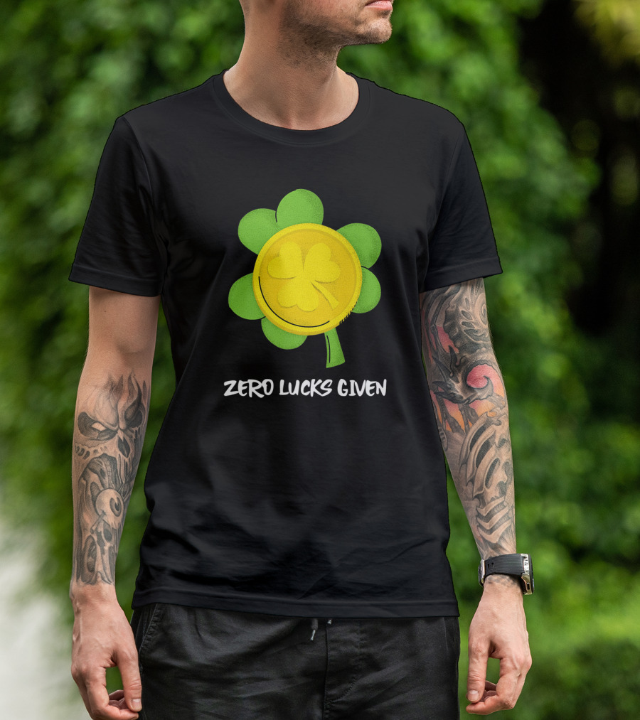 Zero Lucks Given Saint Patrick's Clover Coin T-Shirt