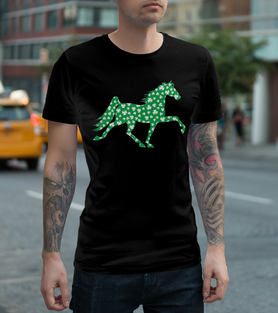 Tennessee Walker Clover Pattern St Patrick Day Pet Lovers T-Shirt