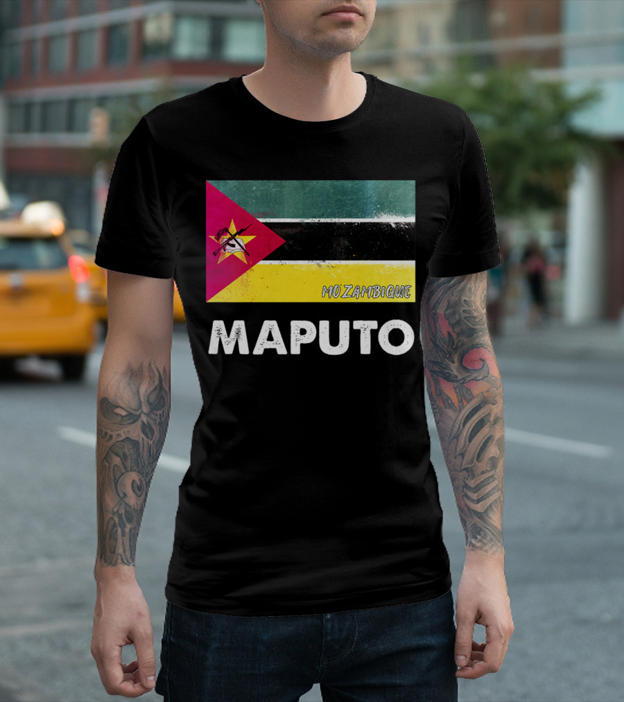 Maputo Mozambique Flag Colors and Emblem T-Shirt