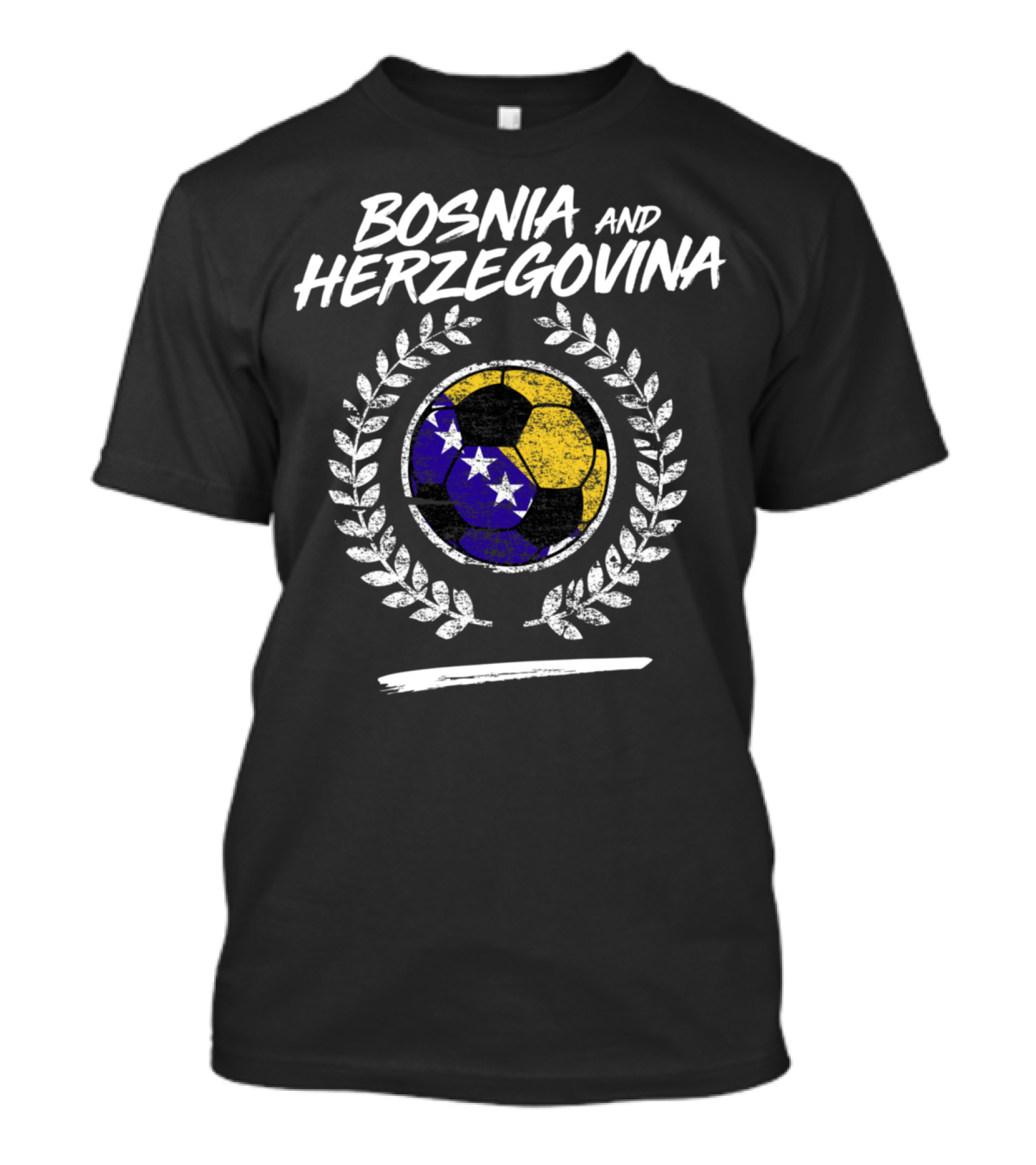 Bosnia And Herzegovina Soccer Team Flag Football Laurel T-Shirt