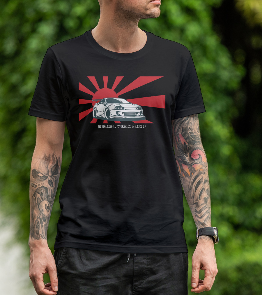 2Jz Legends Never Die JDM Old Japanese Tuning Rising Sun Iconic Car T-Shirt