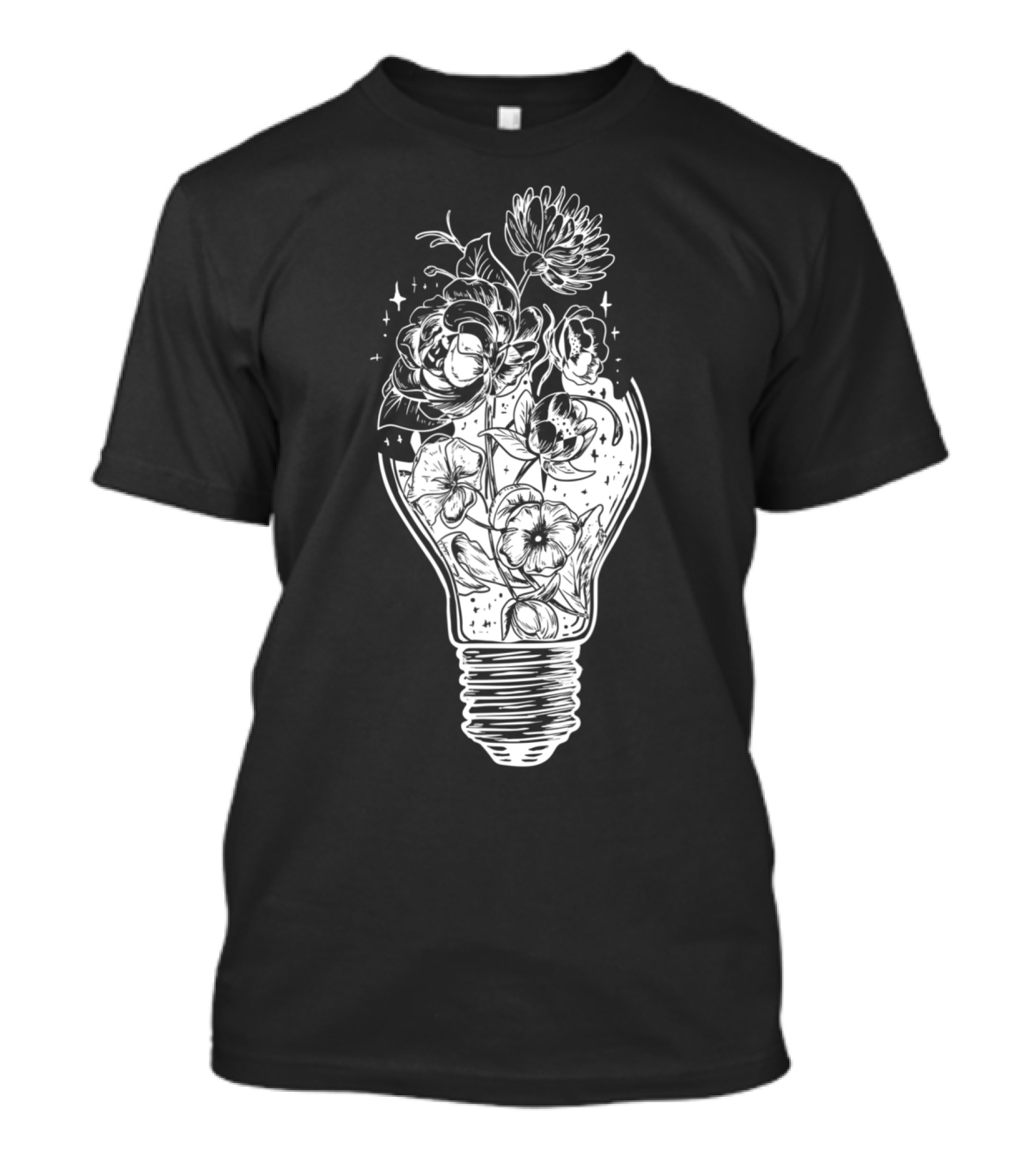 Flower Light Bulb Power Tree Peace Floral T-Shirt