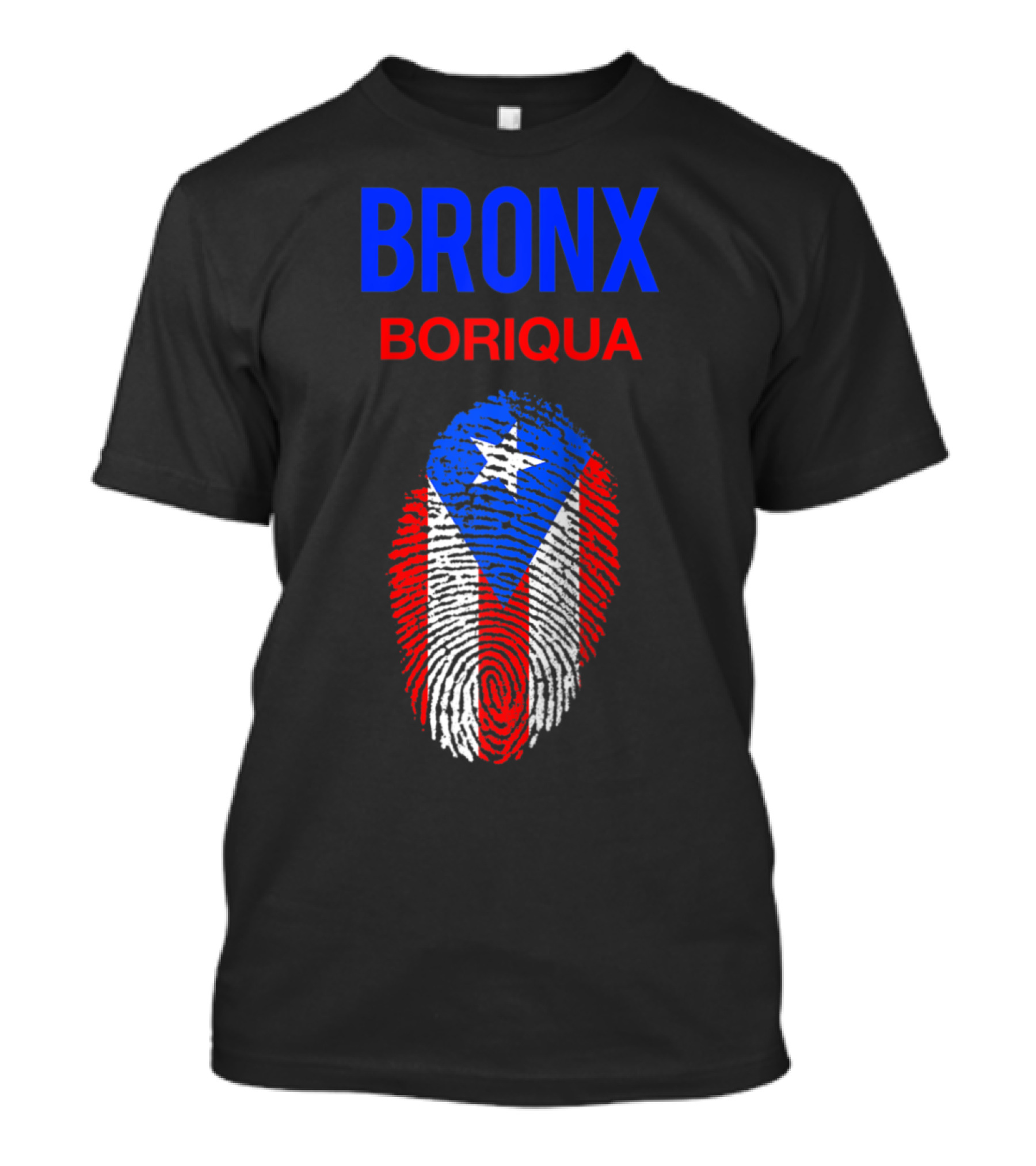 Bronx Boriqua Puerto Rico Flag Fingerprint NYC Nuyorican T-Shirt