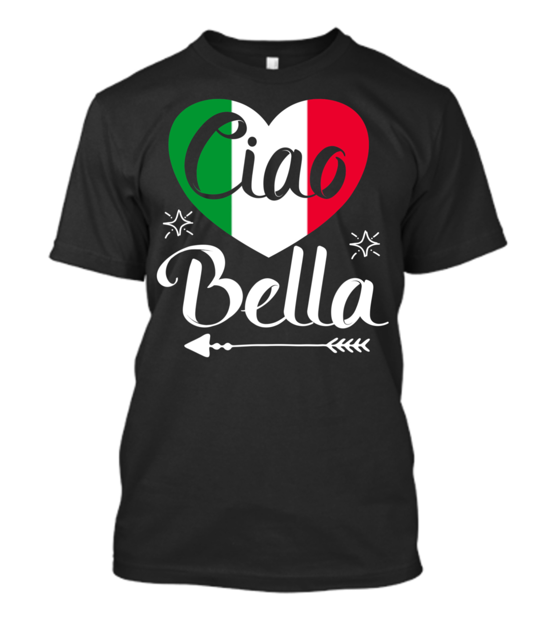 Ciao Bella Italian Heart Flag Arrow Beautiful Italy T-Shirt
