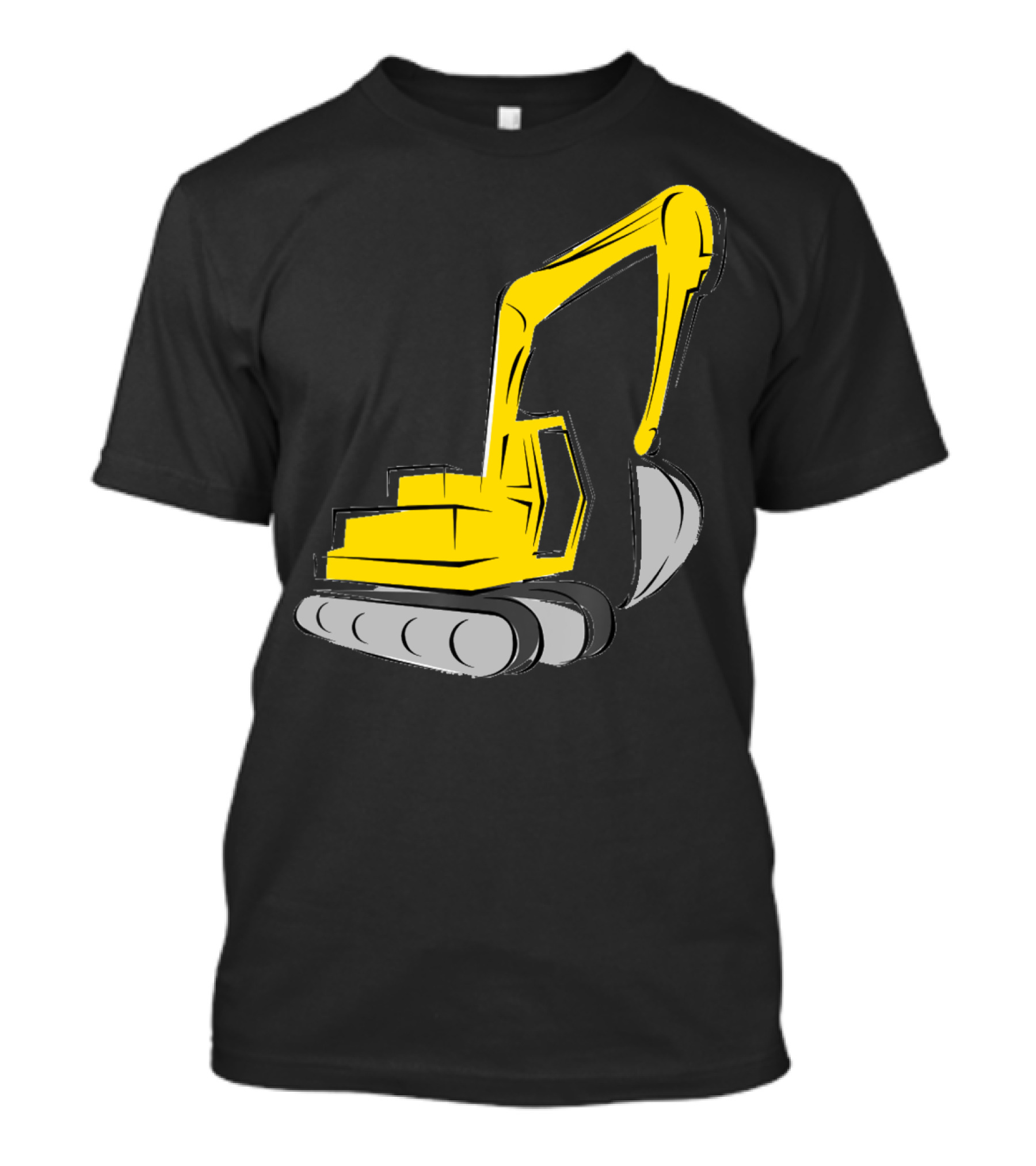 Backhoe Construction Truck Excavator Machinery Yellow T-Shirt