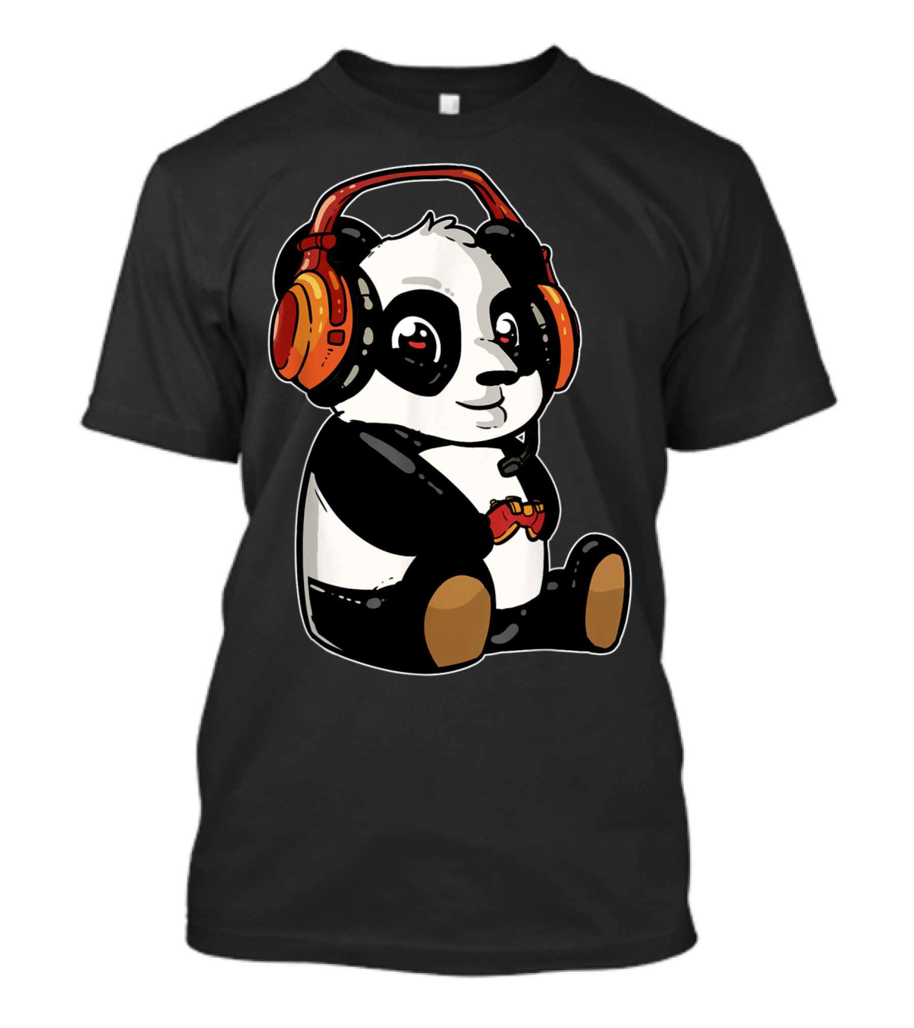 Gaming Panda Pew Gamer With Headphones And Controller T-Shirt