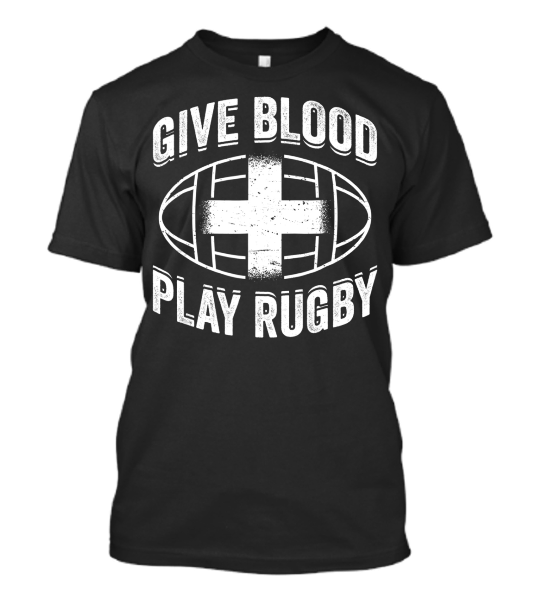 Give Blood Play Rugby Rugby Ball Cross 21219 T-Shirt